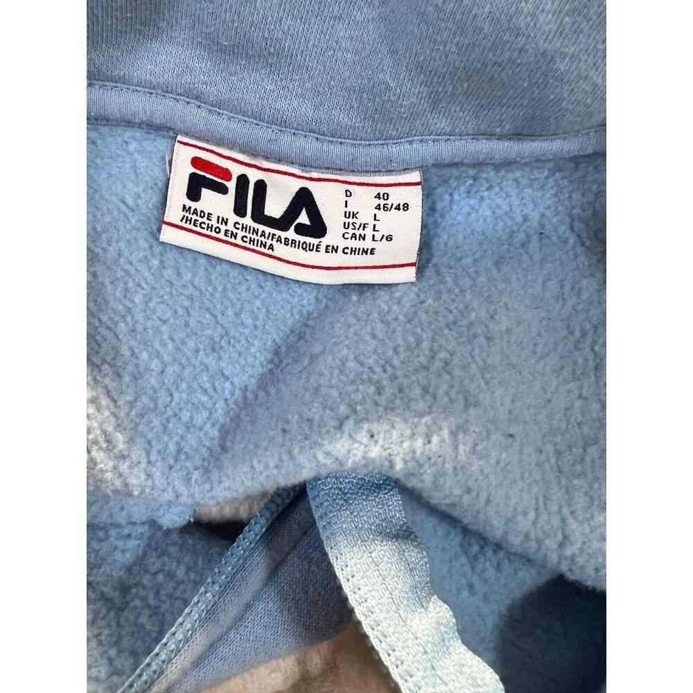 Fila Women Sweatshirt Large Chevron ¼ Zip Long Sleeve Blue Black White - Picture 6 of 7
